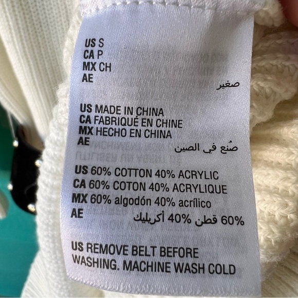 CLEARANCE BAR III IVORY BELTED SWEATER DRESS SIZE SMALL NWT - Picture 6 of 8